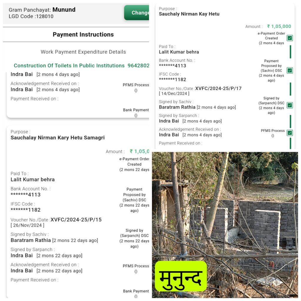 मजदूरों की कमी से क्या अकेला व्यक्ति कर रहा मुनुन्द पंचायत में शौचालय निर्माण कार्य...? 3 1000152031