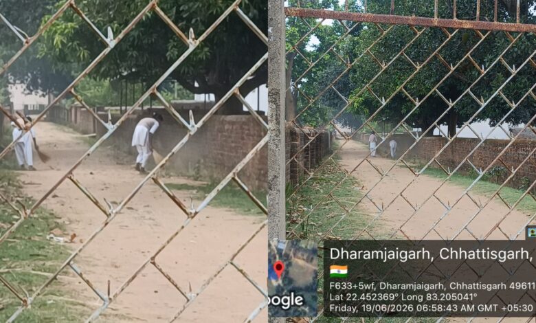 नींद से जागो बीईओ साहब, धरमजयगढ़ के उर्सुलाइन कन्या स्कूल में छात्राओं से सड़क पर लगवाया जा रहा झाड़ू... 1 IMG 20260620 WA0010