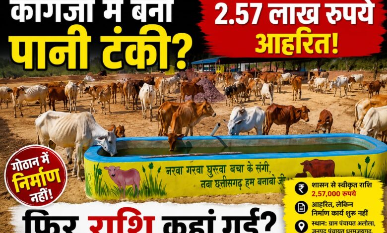 कागजों में बनी गोठान की पानी टंकी? 2.57 लाख रुपये आहरित, लेकिन निर्माण शुरू नहीं....? 1 IMG 20260623 WA0009