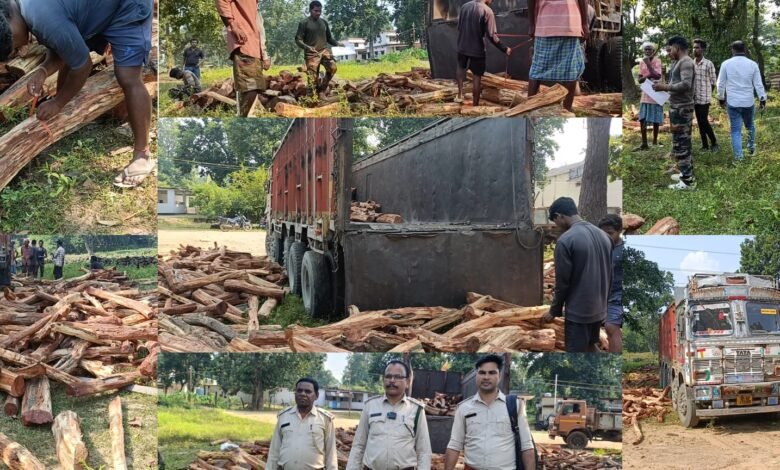 खोज रहें थे हाथी मिल गया लकड़ी तस्करी करता ट्रक, ट्रक छोड़ भागा ड्राइवर। 1 IMG 20261007 WA0022